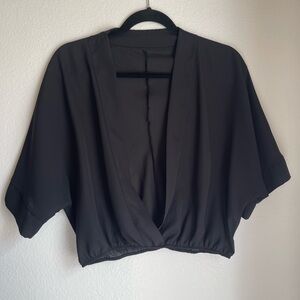 Black Kimono Sleeve Top